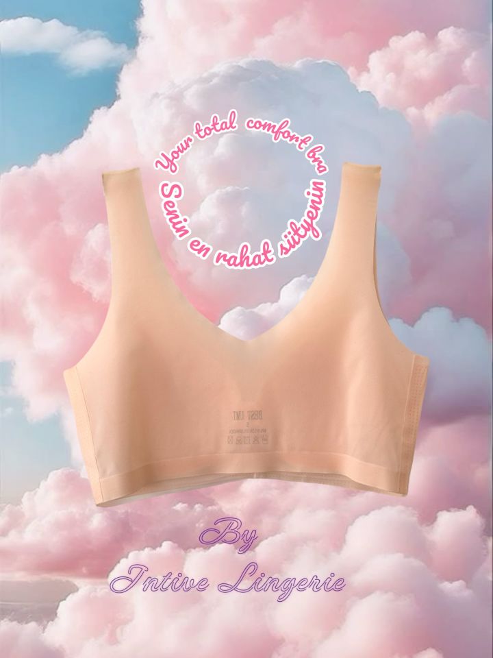 Ellie Dikişsiz İce-Silk (Buz İpek) Görünmez Ultra Hafif Padli Nefes Alabilir İthal Bralet/Sütyen Pudra  - L