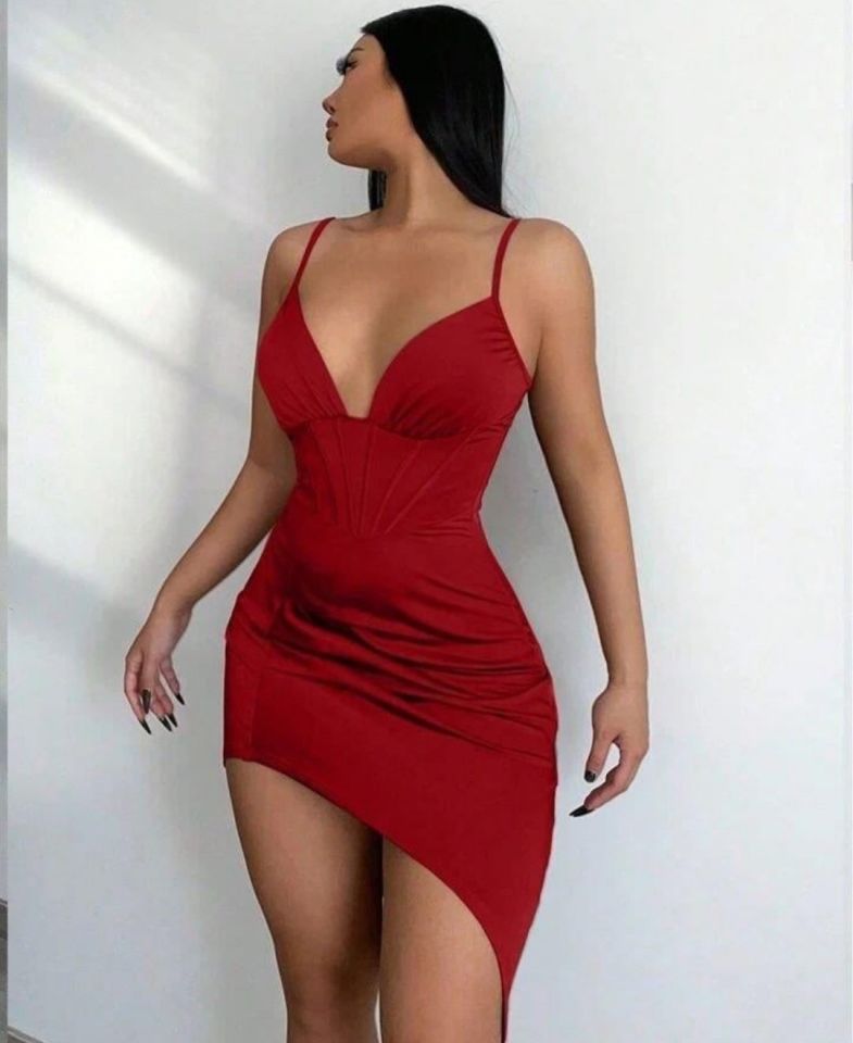 Beleng Beli Korse Görünümlü V Yaka Klasik Modern Feminen Gecelik/Babydoll-7080/7081 Bordo - S/M