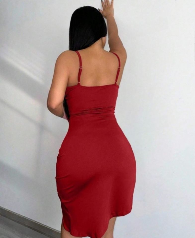 Beleng Beli Korse Görünümlü V Yaka Klasik Modern Feminen Gecelik/Babydoll-7080/7081 Bordo - S/M