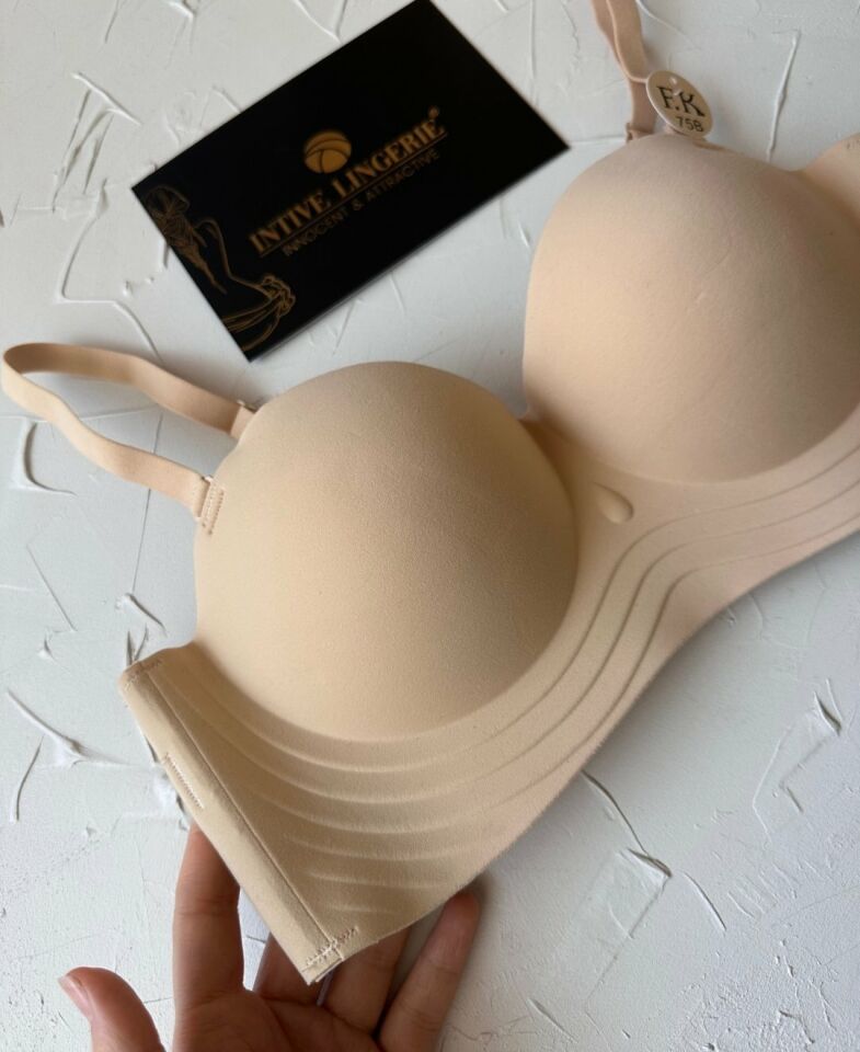 Lady Baby Straplez Kesim Destekli Dikişsiz Balensiz Toparlayıcılı İthal İz Yapmaz Sütyen Bej - 75B