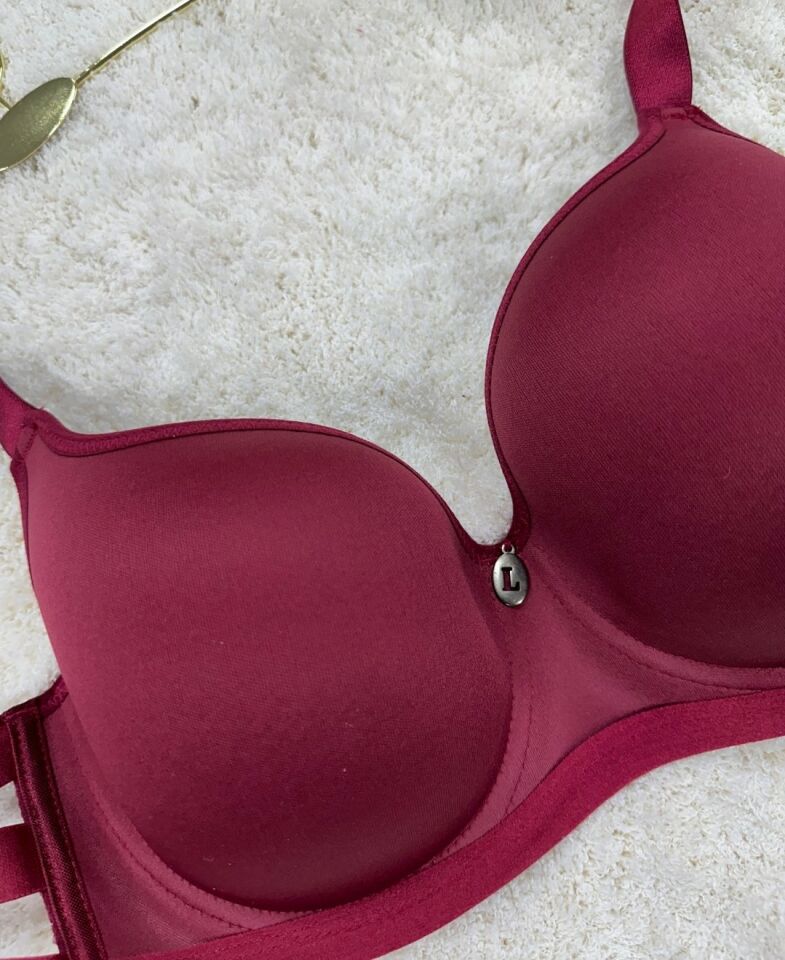 Le Jardin Marilyn Soft Cup Balenli Desteksiz Büyük Beden Sütyen -7015 Bordo - 90