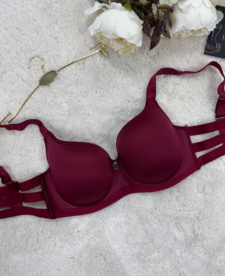 Le Jardin Marilyn Soft Cup Balenli Desteksiz Büyük Beden Sütyen -7015 Bordo - 95