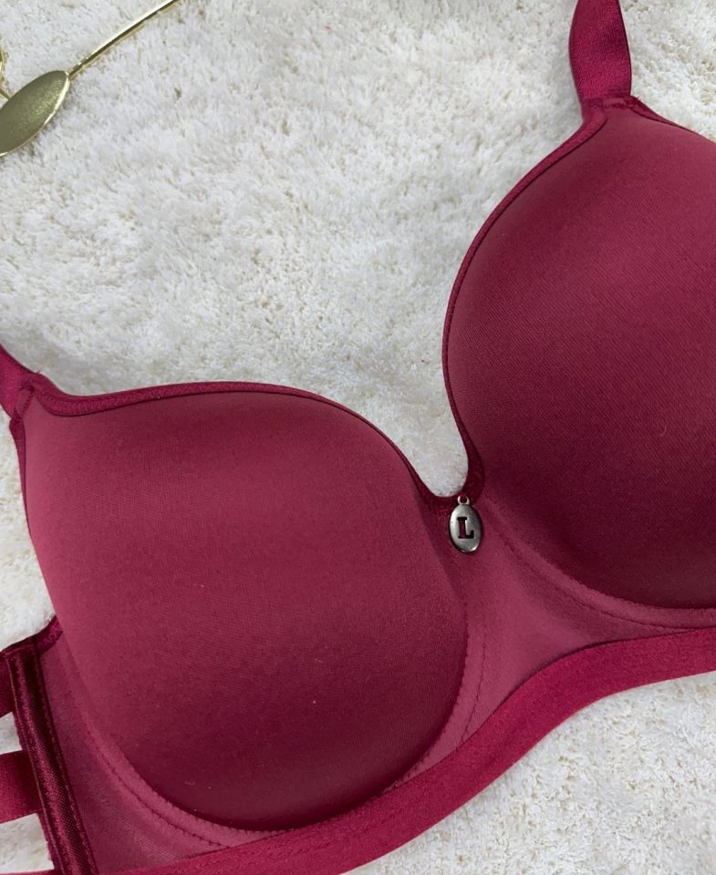 Le Jardin Marilyn Soft Cup Balenli Desteksiz Büyük Beden Sütyen -7015 Bordo - 95