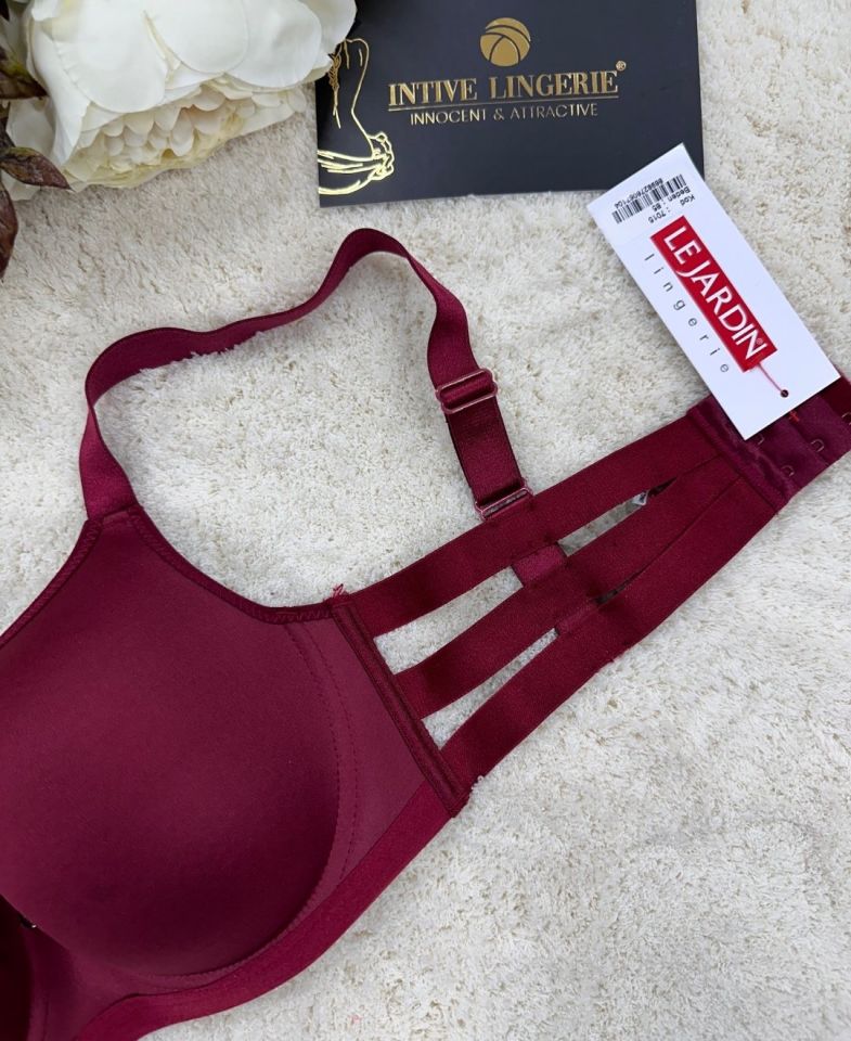 Le Jardin Marilyn Soft Cup Balenli Desteksiz Büyük Beden Sütyen -7015 Bordo - 95