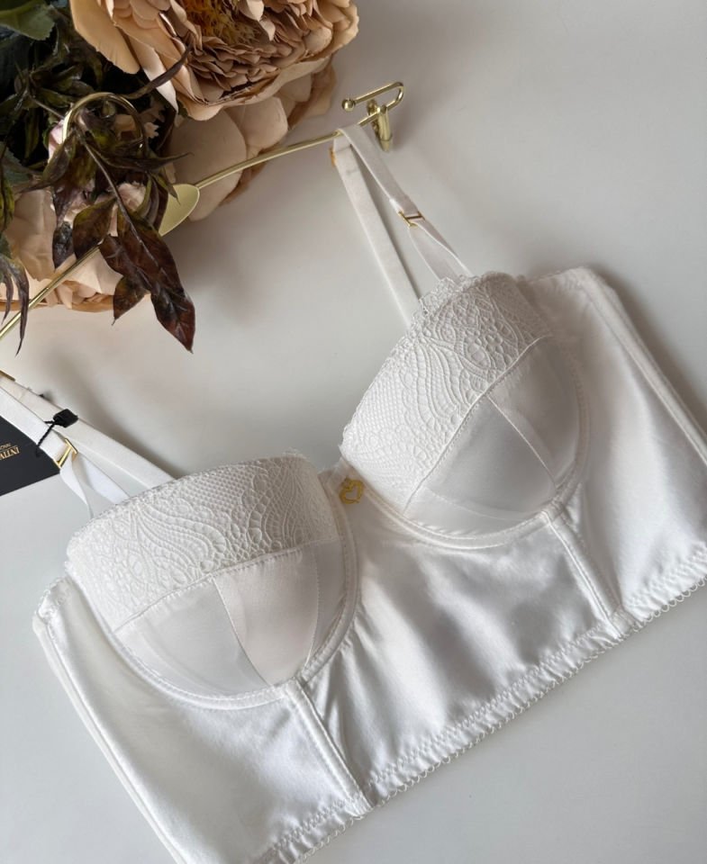 Intive Bride Beyaz Korse Push-up Dantel Detaylı Gelinlik Altı Sütyen-1796 70C