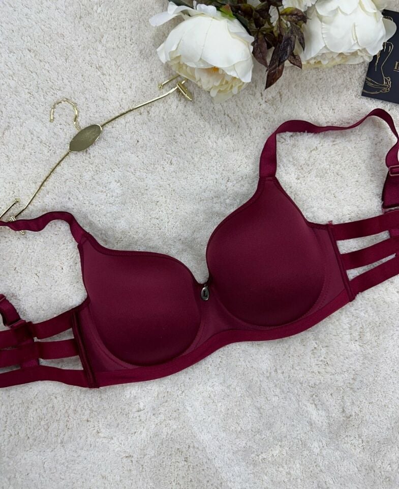 Le Jardin Marilyn Soft Cup Balenli Desteksiz Büyük Beden Sütyen -7015 Bordo - 105
