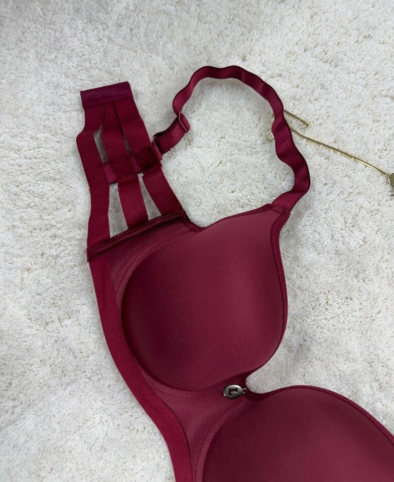 Le Jardin Marilyn Soft Cup Balenli Desteksiz Büyük Beden Sütyen -7015 Bordo - 105