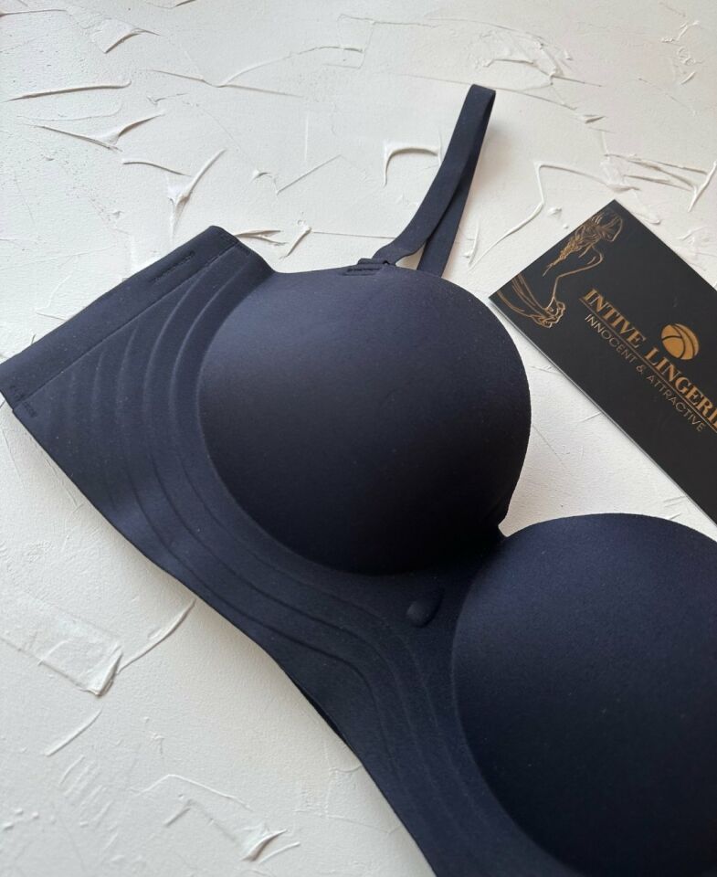 Lady Baby Straplez Kesim Destekli Dikişsiz Balensiz Toparlayıcılı İthal İz Yapmaz Sütyen Siyah - 75B