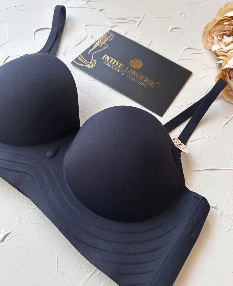 Lady Baby Straplez Kesim Destekli Dikişsiz Balensiz Toparlayıcılı İthal İz Yapmaz Sütyen Siyah - 75B