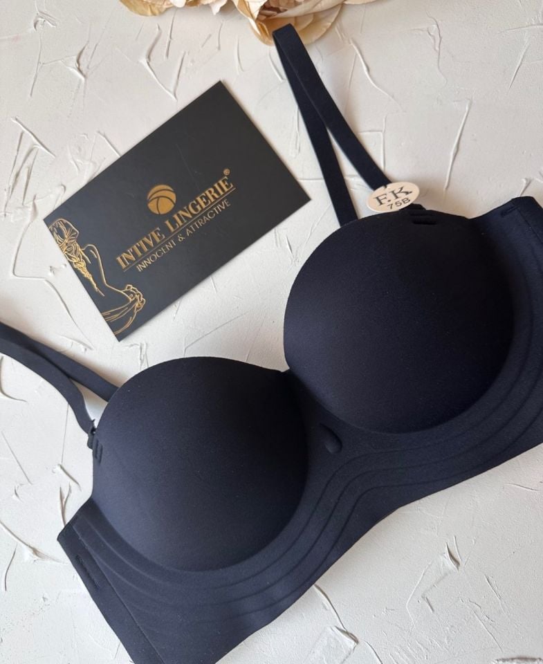 Lady Baby Straplez Kesim Destekli Dikişsiz Balensiz Toparlayıcılı İthal İz Yapmaz Sütyen Siyah - 75B
