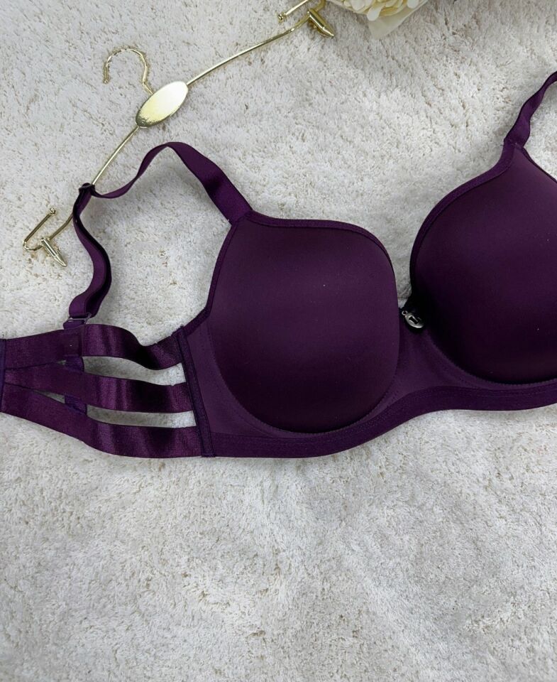 Le Jardin Marilyn Soft Cup Balenli Desteksiz Büyük Beden Sütyen -7015 Mürdüm - 85