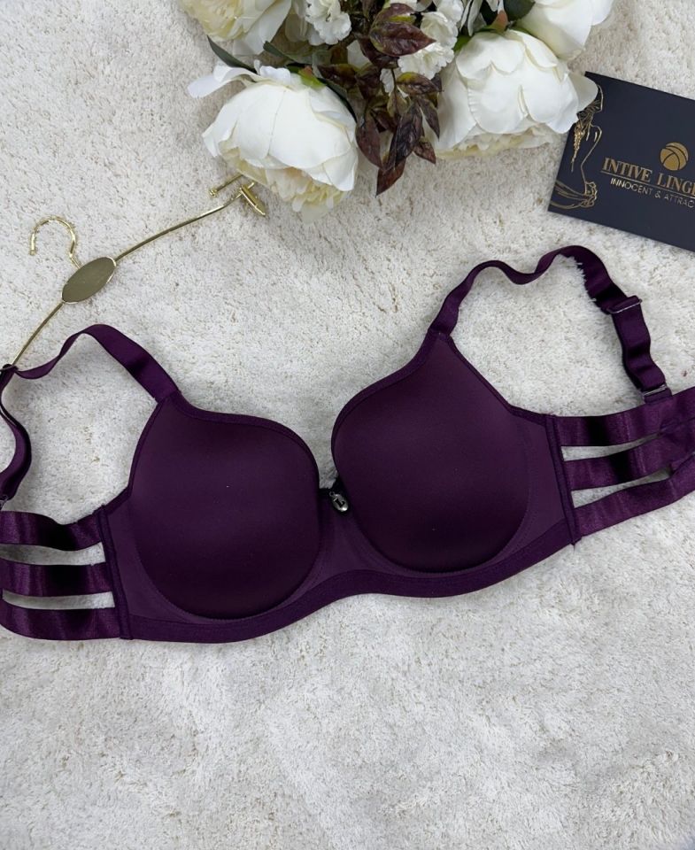 Le Jardin Marilyn Soft Cup Balenli Desteksiz Büyük Beden Sütyen -7015 Mürdüm - 95