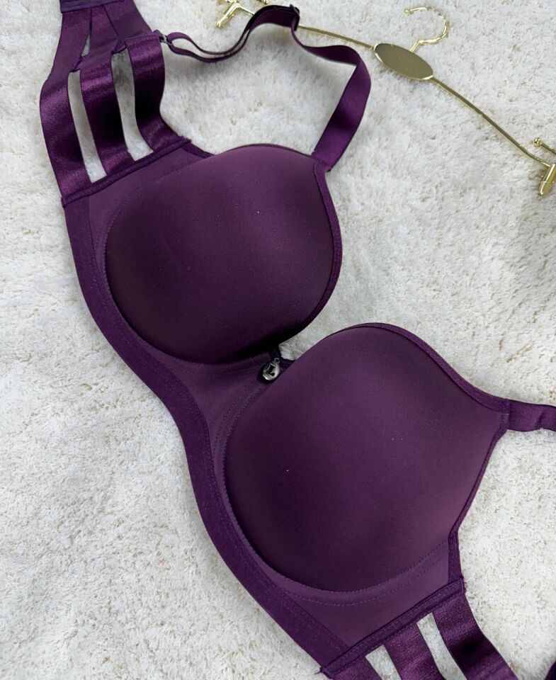 Le Jardin Marilyn Soft Cup Balenli Desteksiz Büyük Beden Sütyen -7015 Mürdüm - 105