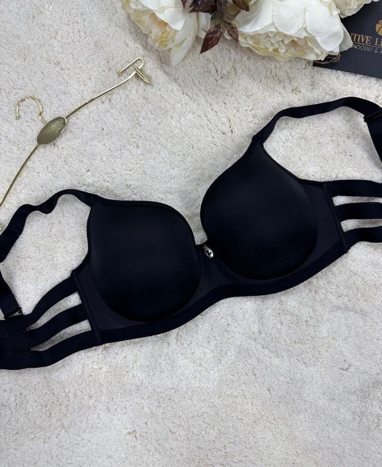 Le Jardin Marilyn Soft Cup Balenli Desteksiz Büyük Beden Sütyen -7015 Siyah - 85