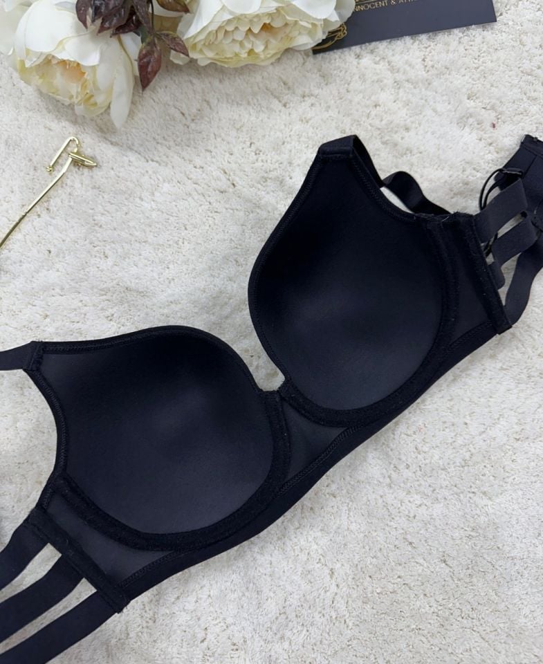 Le Jardin Marilyn Soft Cup Balenli Desteksiz Büyük Beden Sütyen -7015 Siyah - 85