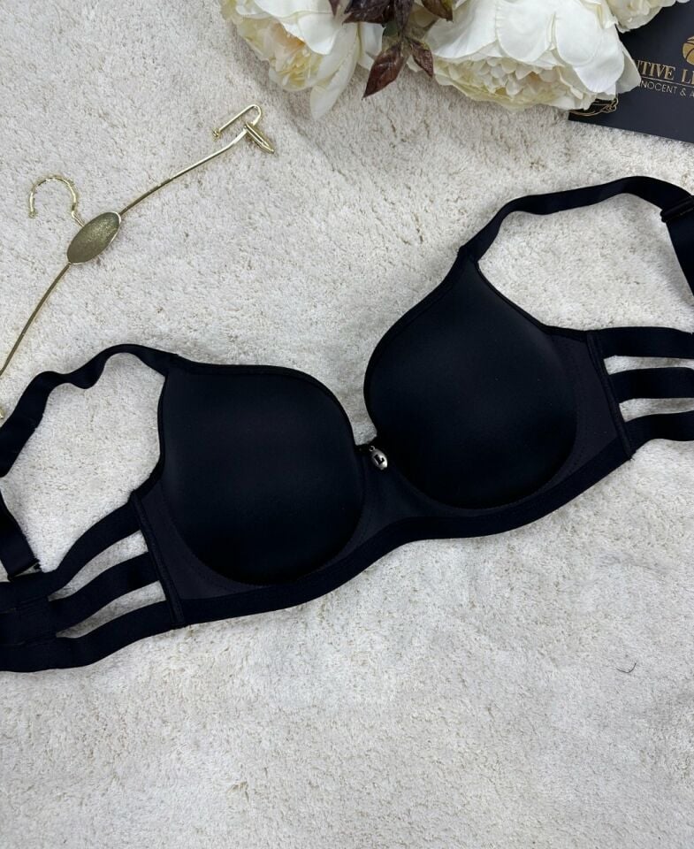 Le Jardin Marilyn Soft Cup Balenli Desteksiz Büyük Beden Sütyen -7015 Siyah - 90