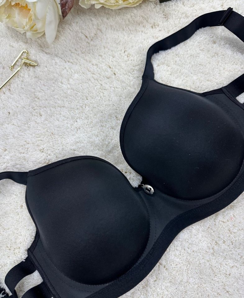Le Jardin Marilyn Soft Cup Balenli Desteksiz Büyük Beden Sütyen -7015 Siyah - 90