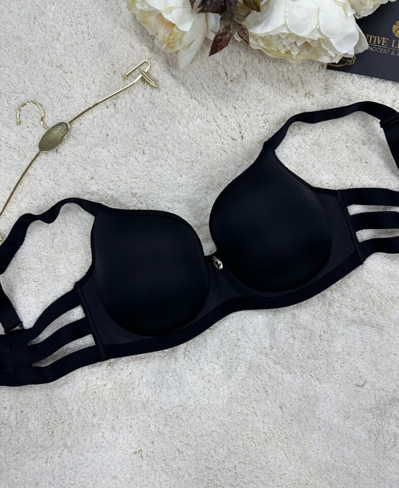 Le Jardin Marilyn Soft Cup Balenli Desteksiz Büyük Beden Sütyen -7015 Siyah - 95