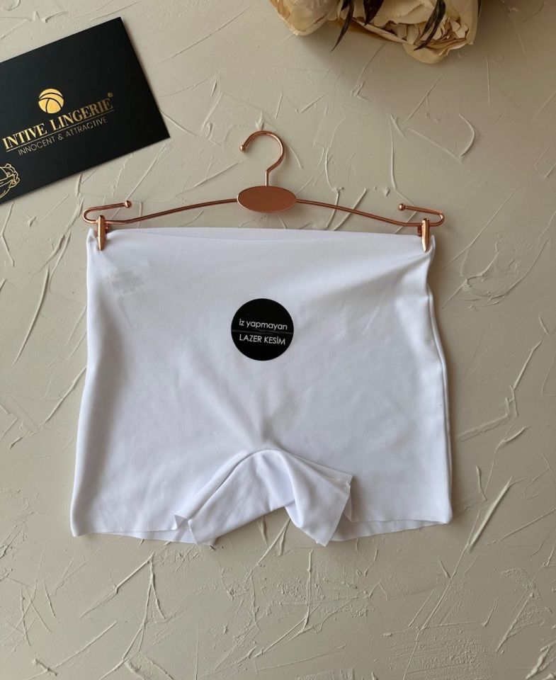 Cool Comfort Yüksek Bel Ağı Pamuklu Yüksek Bel Kadın Boxer Beyaz - S/M