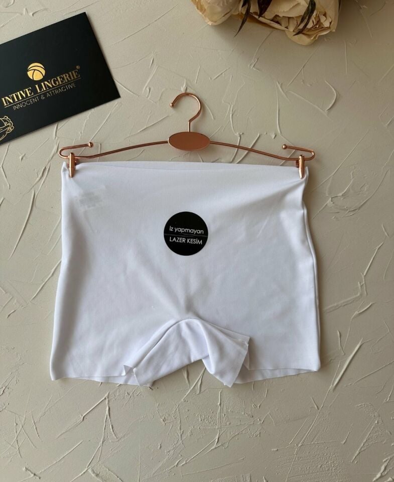 Cool Comfort Yüksek Bel Ağı Pamuklu Yüksek Bel Kadın Boxer Beyaz - M/L