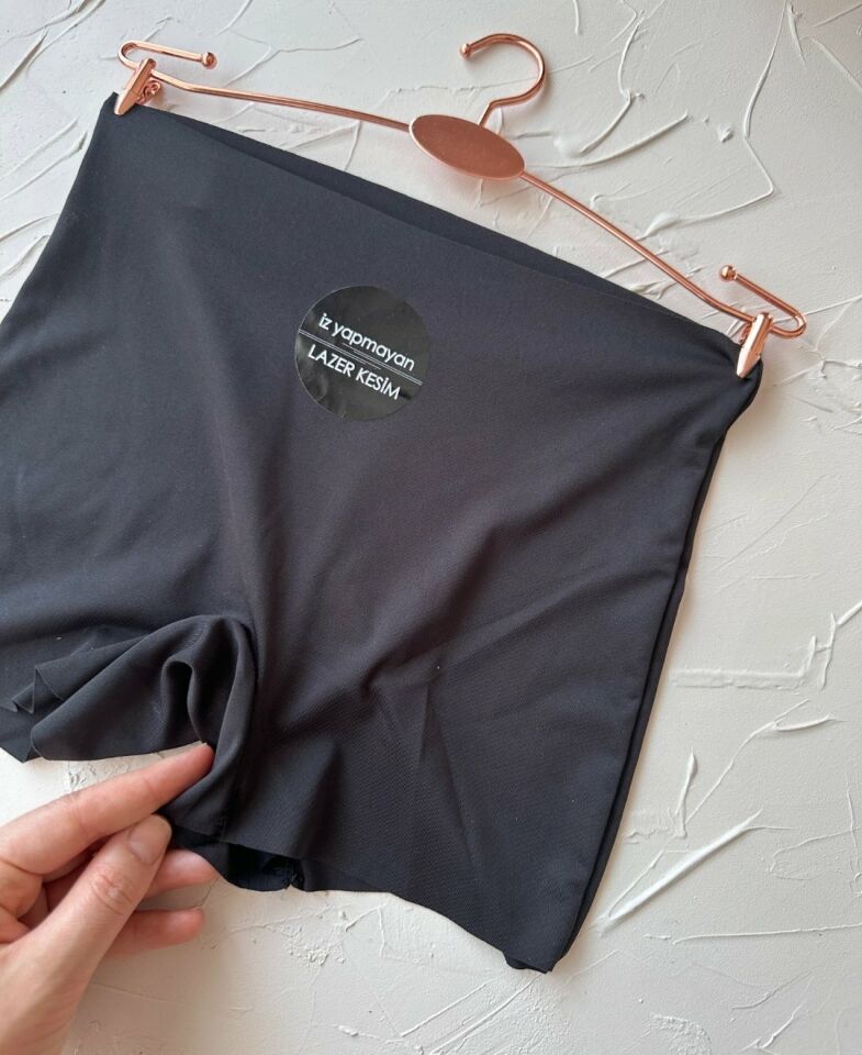 Cool Comfort Yüksek Bel Ağı Pamuklu Yüksek Bel Kadın Boxer Siyah - L/XL