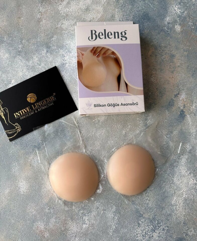 Intive Ten Rengi Silikon Lazer Kesim İz Belli Etmez Meme Asansörü/Göğüs Ucu Kapatıcı -1015 Ten - S/M