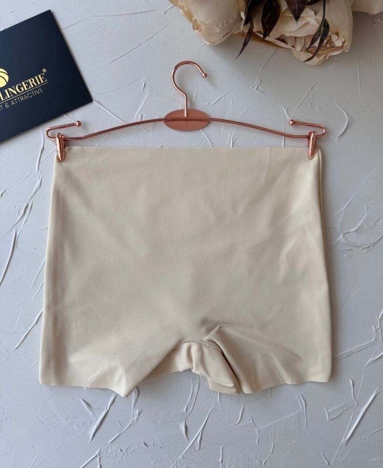 Cool Comfort Yüksek Bel Ağı Pamuklu Yüksek Bel Kadın Boxer Ten Rengi - L/XL