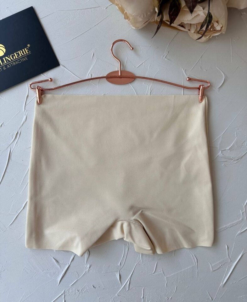 Cool Comfort Yüksek Bel Ağı Pamuklu Yüksek Bel Kadın Boxer Ten Rengi - M/L