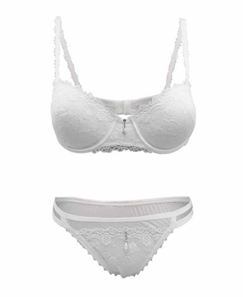 Le Jardin Vivian Dantelli Push-up Straplez Sütyen Takım- 5050 Siyah - 85B
