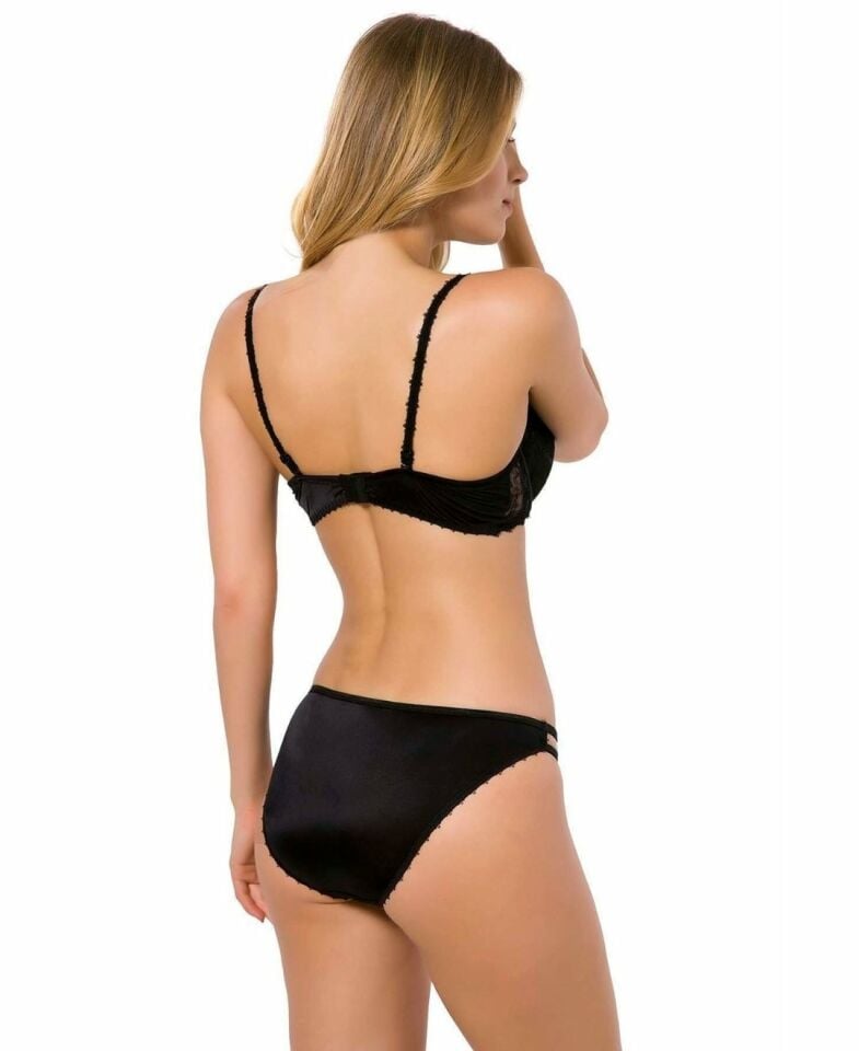 Le Jardin Vivian Dantelli Push-up Straplez Sütyen Takım- 5050 Siyah - 85B