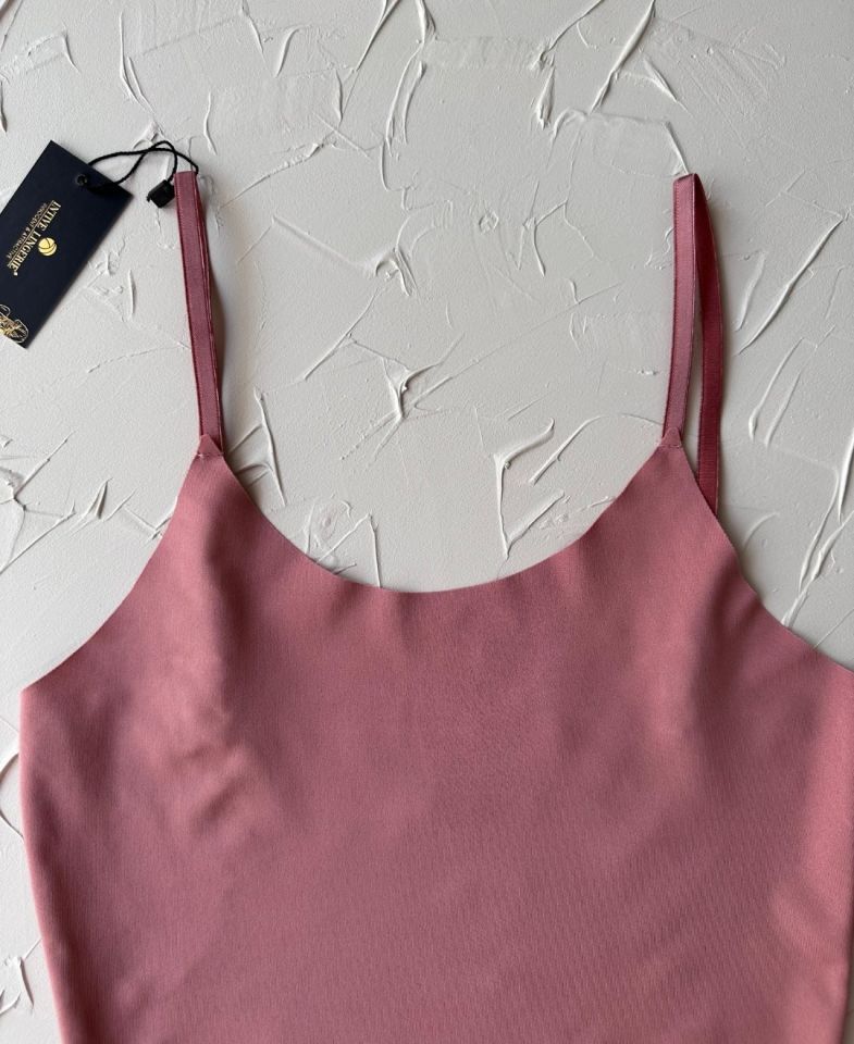 İnce Askılı Dikişsiz V Yaka İz Yapmaz Büstiyer/Croptop Pudra  - M