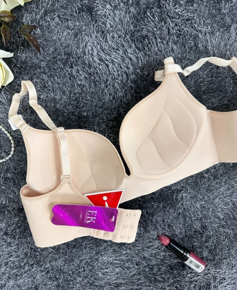 Günlük Kullanım Lazer Kesim Push-up Destekli Yumuşak Sütyen (Ekru, Pudra, Siyah, Yeşil) Siyah - 90B