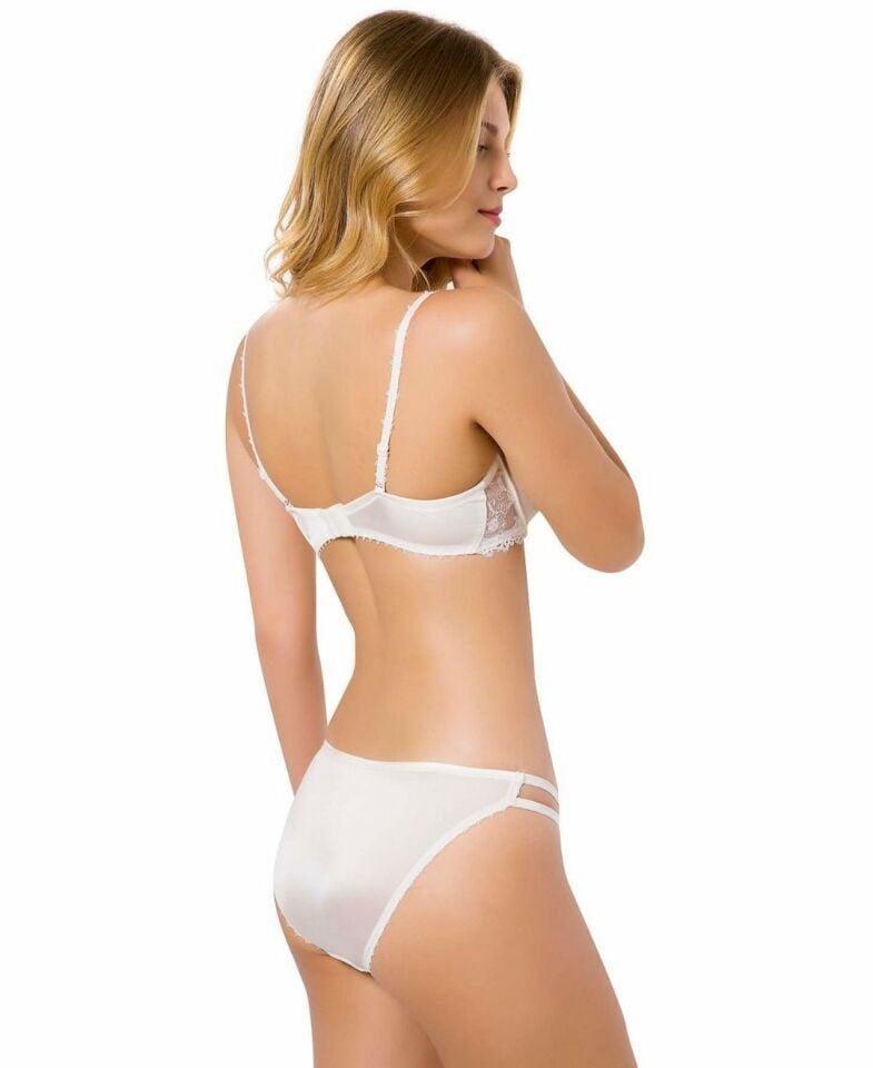 Le Jardin Vivian Dantelli Push-up Straplez Sütyen Takım- 5050 Ekru - 90B