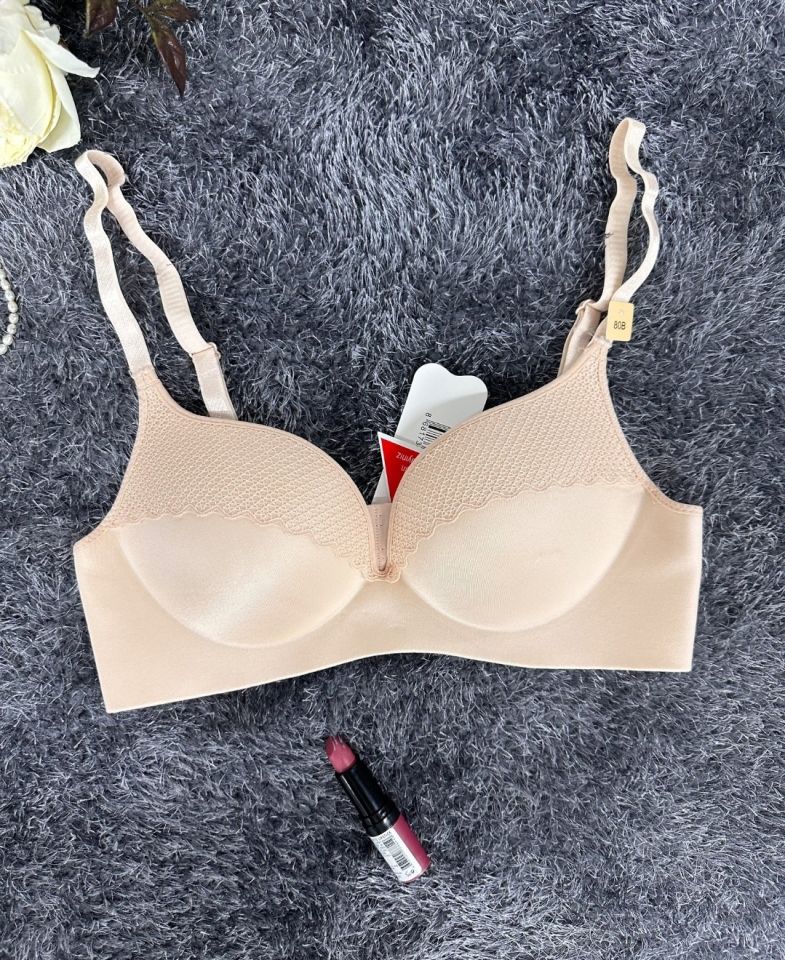 Günlük Kullanım Lazer Kesim Push-up Destekli Yumuşak Sütyen (Ekru, Pudra, Siyah, Yeşil) Pudra  - 85B