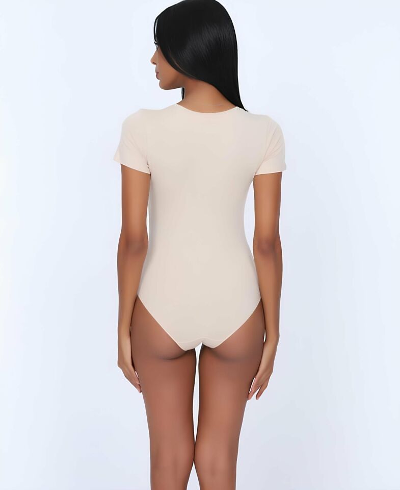 NBB U Yaka Kısa Kollu Alttan Çıtçıtlı Body/Atlet -2945 Siyah - XL
