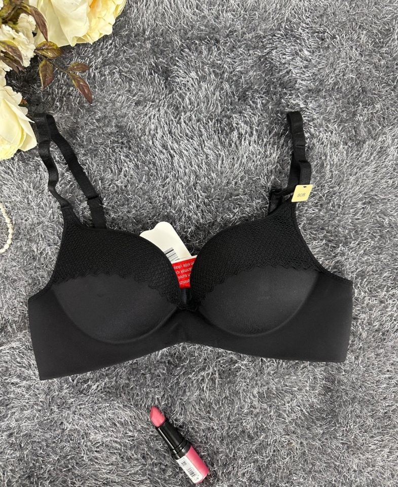 Günlük Kullanım Lazer Kesim Push-up Destekli Yumuşak Sütyen (Ekru, Pudra, Siyah, Yeşil) Siyah - 95B