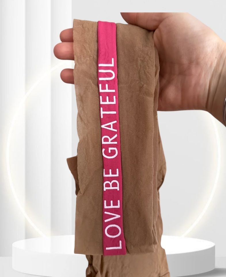 Penti Street Red Yanları Önü ve Arkası Pembe Şeritli Yazılı 20 Den Modern Külotlu Çorap Ten/Pembe - S