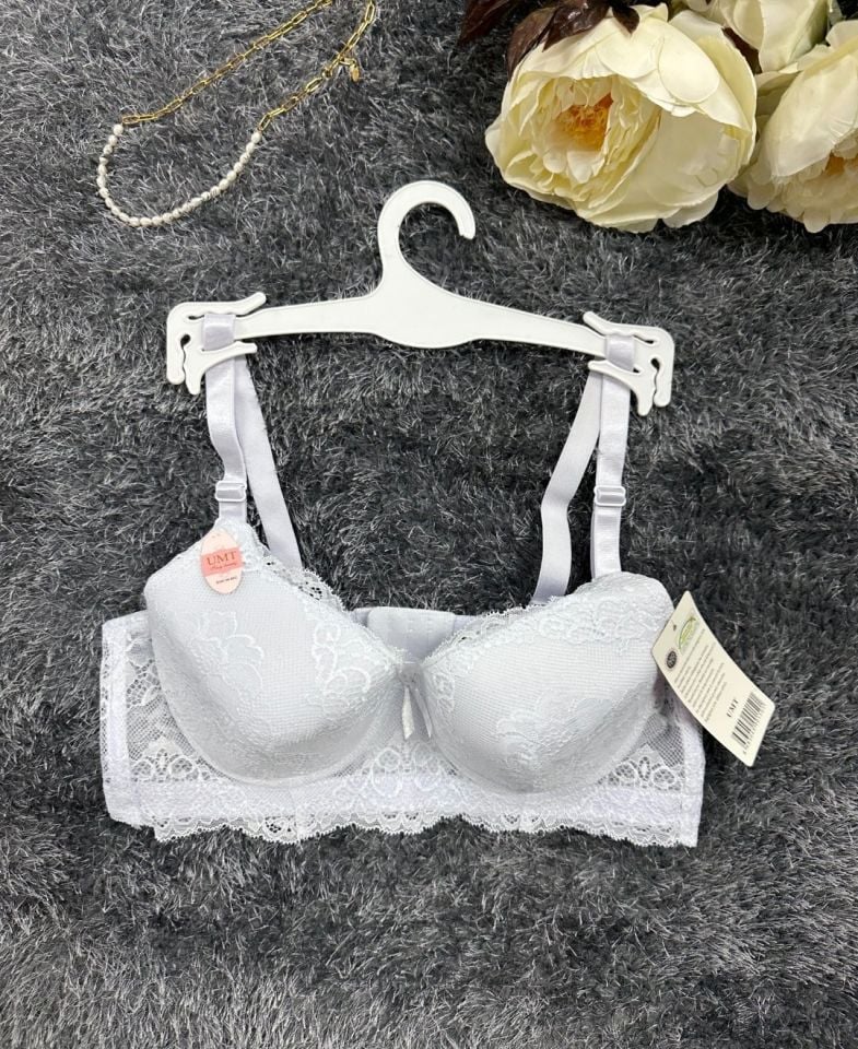 Dantelli C Cup Destekli Push-up 3 Kademe Kopçalı Üstün Kalite Sütyen Siyah - 90C