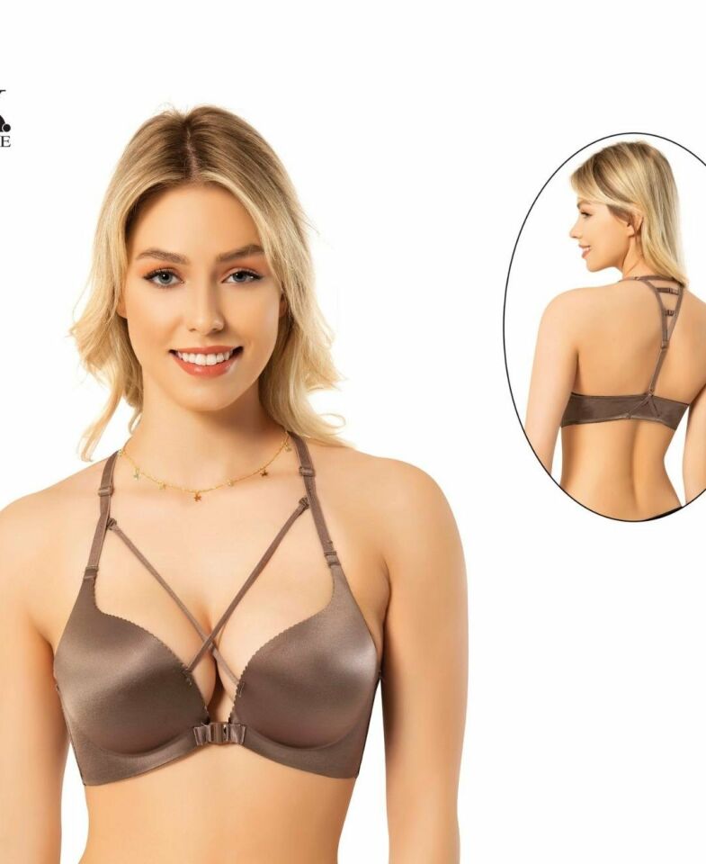 Cool Comfort Balensiz Push-up Yumuşak Dokulu Lazer Kesim Sütyen Vizon - 90B