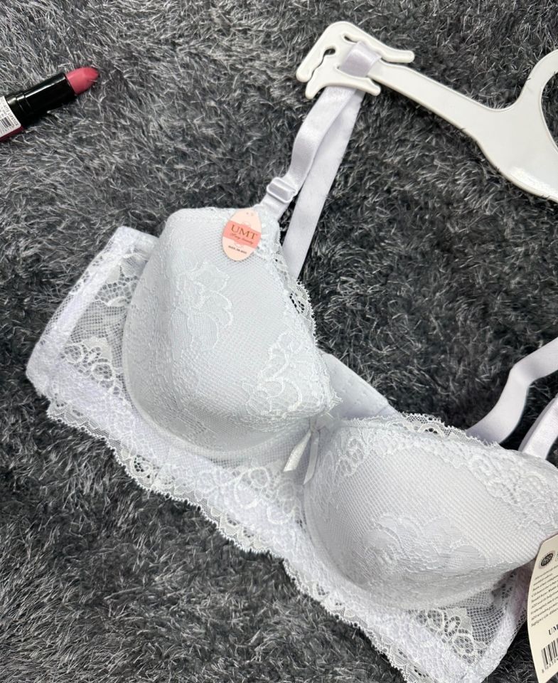 Dantelli C Cup Destekli Push-up 3 Kademe Kopçalı Üstün Kalite Sütyen Lila - 90C