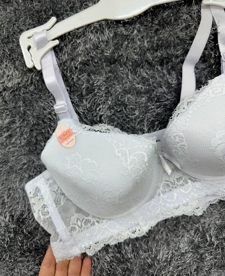 Dantelli C Cup Destekli Push-up 3 Kademe Kopçalı Üstün Kalite Sütyen Lila - 95C