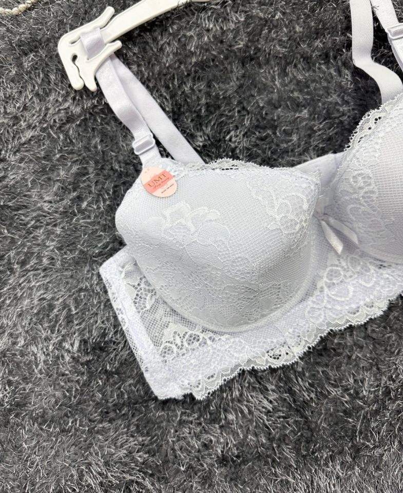 Dantelli C Cup Destekli Push-up 3 Kademe Kopçalı Üstün Kalite Sütyen Lila - 95C