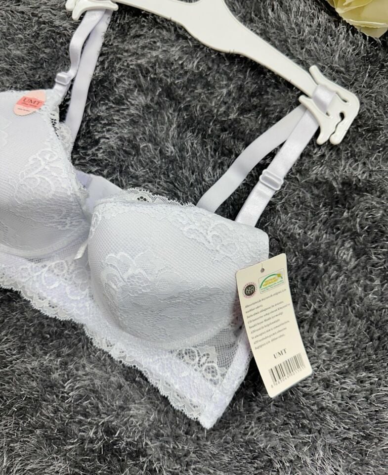 Dantelli C Cup Destekli Push-up 3 Kademe Kopçalı Üstün Kalite Sütyen Lila - 95C