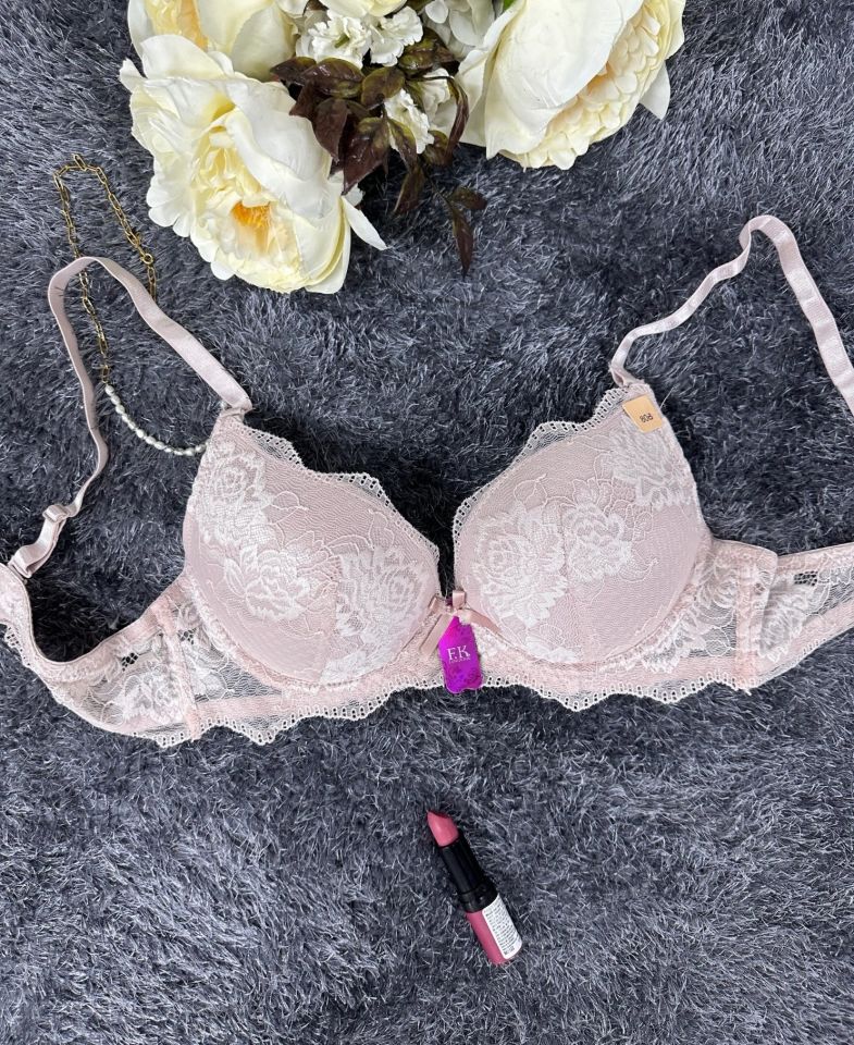 Intive Bride Dantelli Balenli Boş Cup Günlük Kullanım/Fantezi Tek Sütyen (Pudra- Ekru)-1234 Ekru - 80B