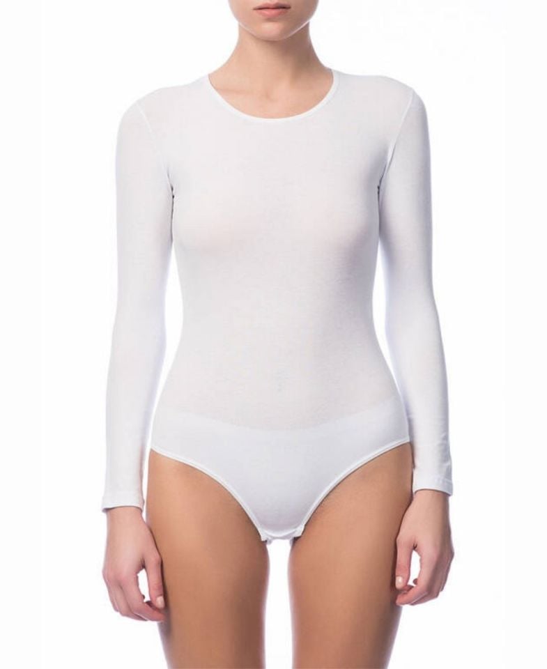 NBB 0 Bisiklet Yaka Alttan Çıtçıtlı Body/Atlet -2946 Beyaz - XL