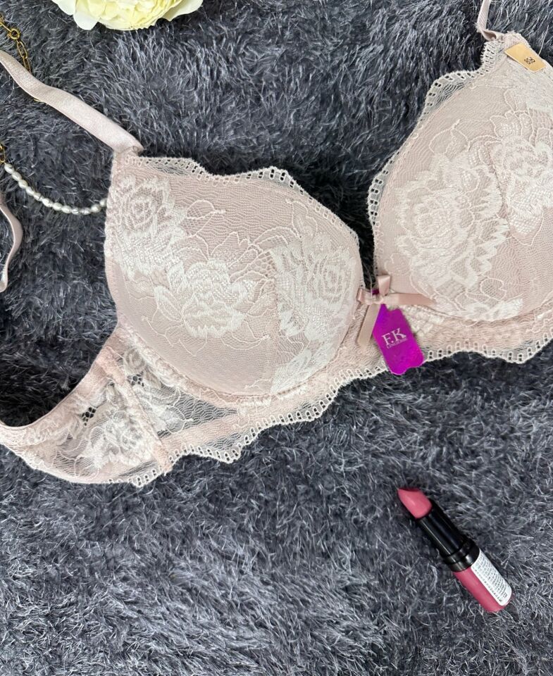 Intive Bride Dantelli Balenli Boş Cup Günlük Kullanım/Fantezi Tek Sütyen (Pudra- Ekru)-1234 Ekru - 85B