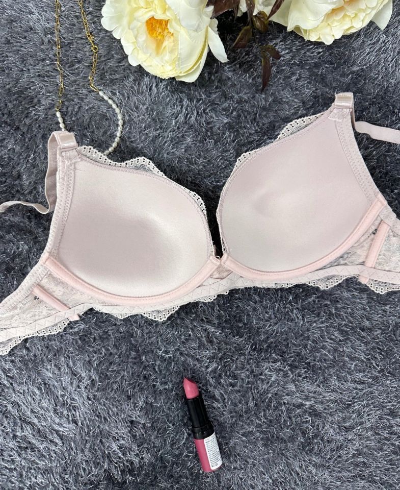 Intive Bride Dantelli Balenli Boş Cup Günlük Kullanım/Fantezi Tek Sütyen (Pudra- Ekru)-1234 Ekru - 85B
