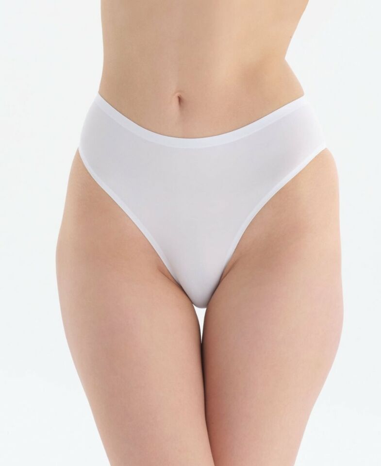 Elite Life Dikişsiz Seamless 3D Esnek Rahat Günlük Kullanım Brazilian Slip Beyaz - S/M