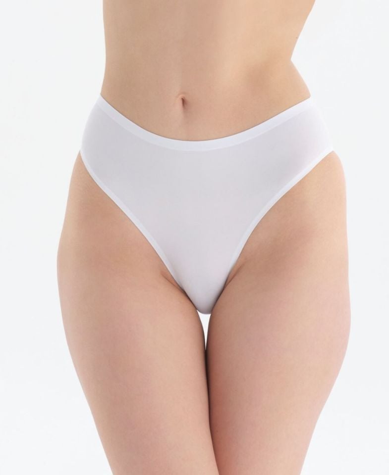 Elite Life Dikişsiz Seamless 3D Esnek Rahat Günlük Kullanım Brazilian Slip Beyaz - L/XL
