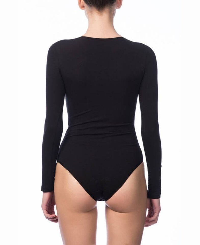 NBB 0 Bisiklet Yaka Alttan Çıtçıtlı Body/Atlet -2946 Siyah - XL
